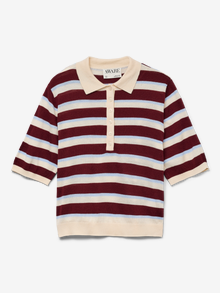 Vero Moda AWSIKITA Strikket poloshirt -Birch - 10329594