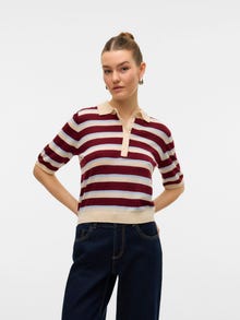 Vero Moda AWSIKITA Strikket poloshirt -Birch - 10329594