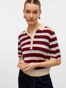 Vero Moda AWSIKITA Strikket poloshirt -Birch - 10329594
