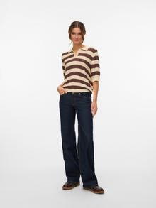 Vero Moda VMRANDI Gestricktes Poloshirt -Macadamia - 10329732