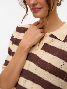 Vero Moda VMRANDI Gebreide polo -Macadamia - 10329732