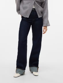 Vero Moda VMTESSA Wysoki stan Krój wide leg Jeans -Dark Blue Denim - 10329778
