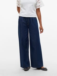 Vero Moda VMVALERIA Taille moyenne Wide Leg Fit Jeans -Dark Blue Denim - 10330485