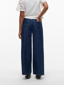 Vero Moda VMVALERIA Taille moyenne Wide Leg Fit Jeans -Dark Blue Denim - 10330485