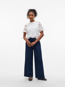 Vero Moda VMVALERIA Mid rise Wide leg fit Jeans -Dark Blue Denim - 10330485
