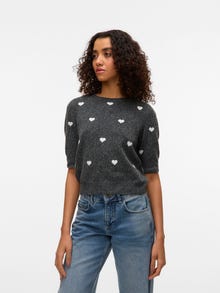 Vero Moda VMDOFFY Sweter -Dark Grey Melange - 10330793