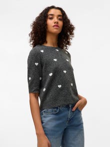 Vero Moda VMDOFFY Sweter -Dark Grey Melange - 10330793