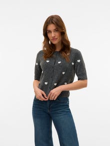 Vero Moda VMDOFFY Stickad kofta -Dark Grey Melange - 10330795