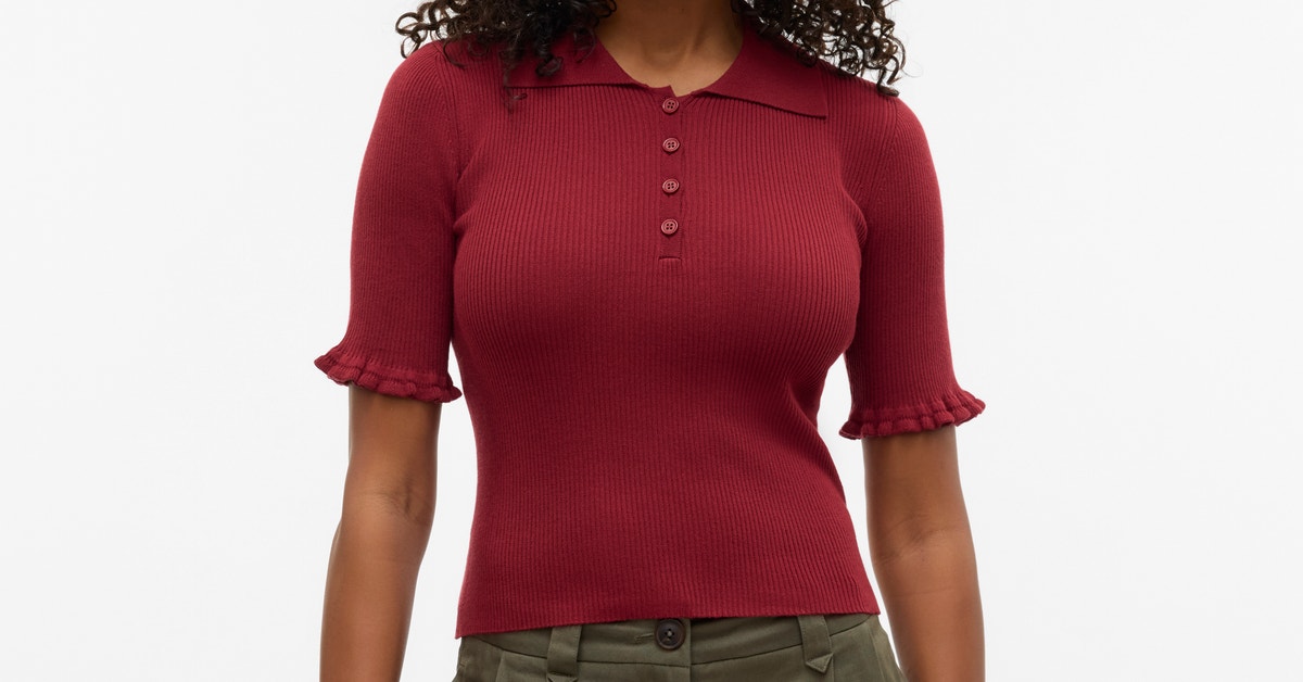 VMWONDER Strickpullover Dunkelrot Vero Moda®