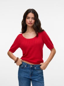 Vero Moda VMLUXLIGHT Sweter -Fiery Red - 10330852
