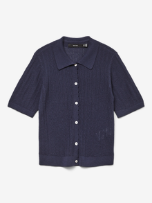 Vero Moda VMLUXLIGHT Stickad pikétröja -Navy Blazer - 10330853