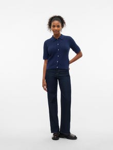 Vero Moda VMLUXLIGHT Stickad pikétröja -Navy Blazer - 10330853