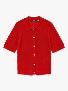 Vero Moda VMLUXLIGHT Dzianinowa koszulka polo -Fiery Red - 10330853