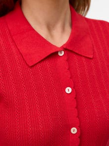 Vero Moda VMLUXLIGHT Dzianinowa koszulka polo -Fiery Red - 10330853