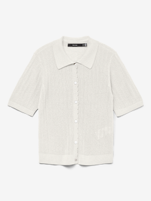Vero Moda VMLUXLIGHT Dzianinowa koszulka polo -Snow White - 10330853
