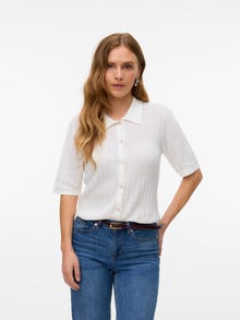 Vero Moda VMLUXLIGHT Dzianinowa koszulka polo -Snow White - 10330853