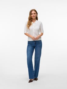 Vero Moda VMLUXLIGHT Dzianinowa koszulka polo -Snow White - 10330853