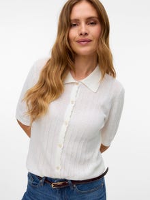 Vero Moda VMLUXLIGHT Dzianinowa koszulka polo -Snow White - 10330853