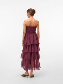 Vero Moda VMDELILAH Lång klänning -Burgundy - 10330886