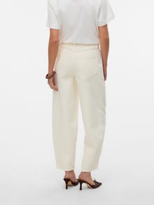 Vero Moda VMBILLIE Tiro alto Corte de barril Vaqueros -Ecru - 10330900
