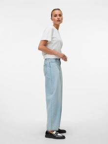 Vero Moda VMBILLIE Tiro alto Corte de barril Vaqueros -Light Blue Denim - 10330900
