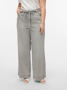 Vero Moda VMCKATHY High rise Wide Leg Fit Jeans -Light Grey Denim - 10330965
