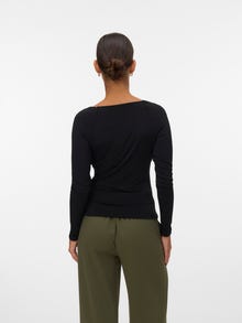 Vero Moda Tihedalt liibuv lõige V-kaelus Top -Black - 10331046