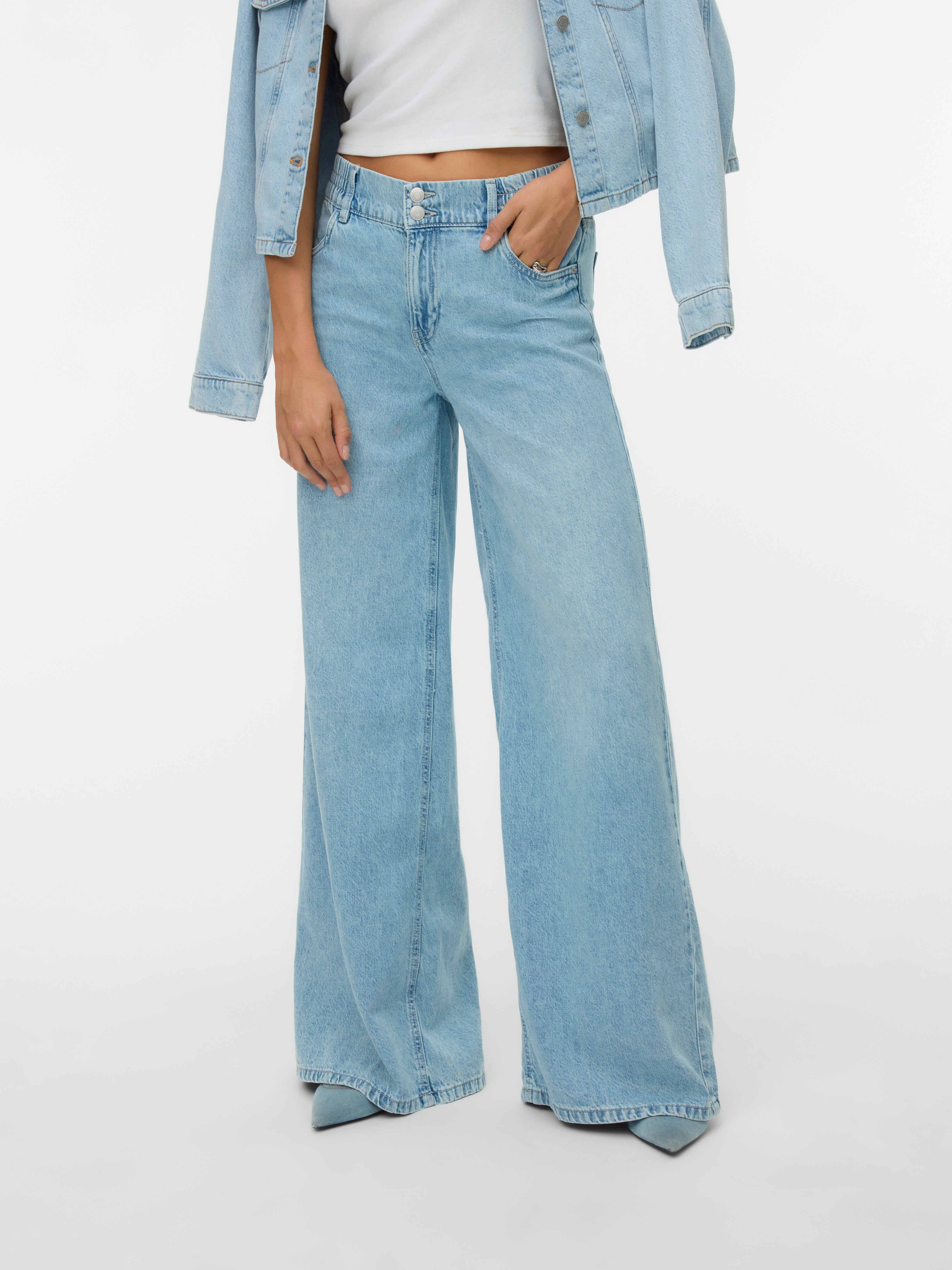 VMANNET Mid rise Wide Leg Fit Jeans Medium Blue Vero Moda®