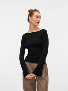 Vero Moda AWSINKA Pleteni top -Black - 10331171