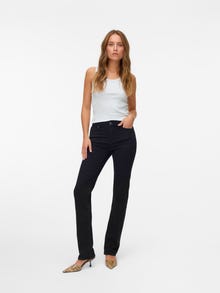Vero Moda VMFLASH Vidutinio aukščio juosmuo Tiesus kirpimas Džinsai -Black - 10331248