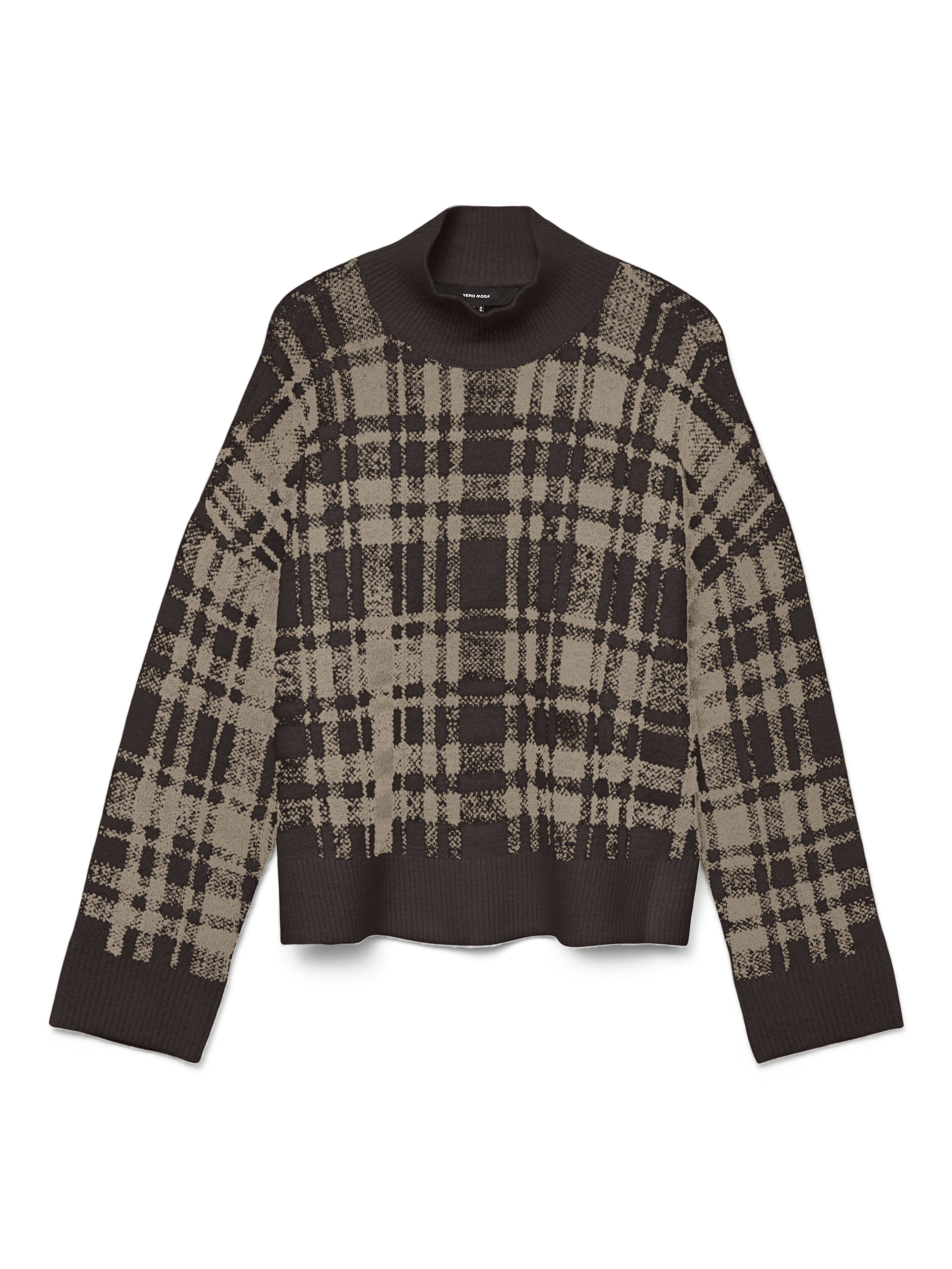 Vero Moda VMILSE HIGHNECK PULLOVER - Trui - birch/crème Vero Moda VMILSE HIGHNECK PULLOVER - Trui - birch/crème