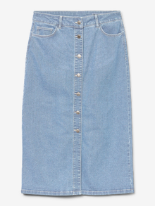 Vero Moda VMNATTY Normaali vyötärö Midihame -Light Blue Denim - 10331366