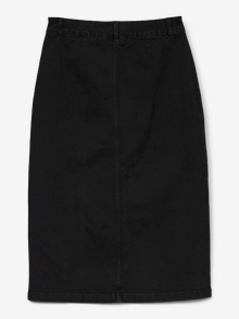 Vero Moda VMNATTY Mellemhøj talje Midinederdel -Black Denim - 10331366