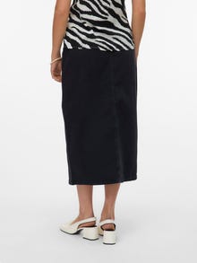 Vero Moda VMNATTY Mellemhøj talje Midinederdel -Black Denim - 10331366