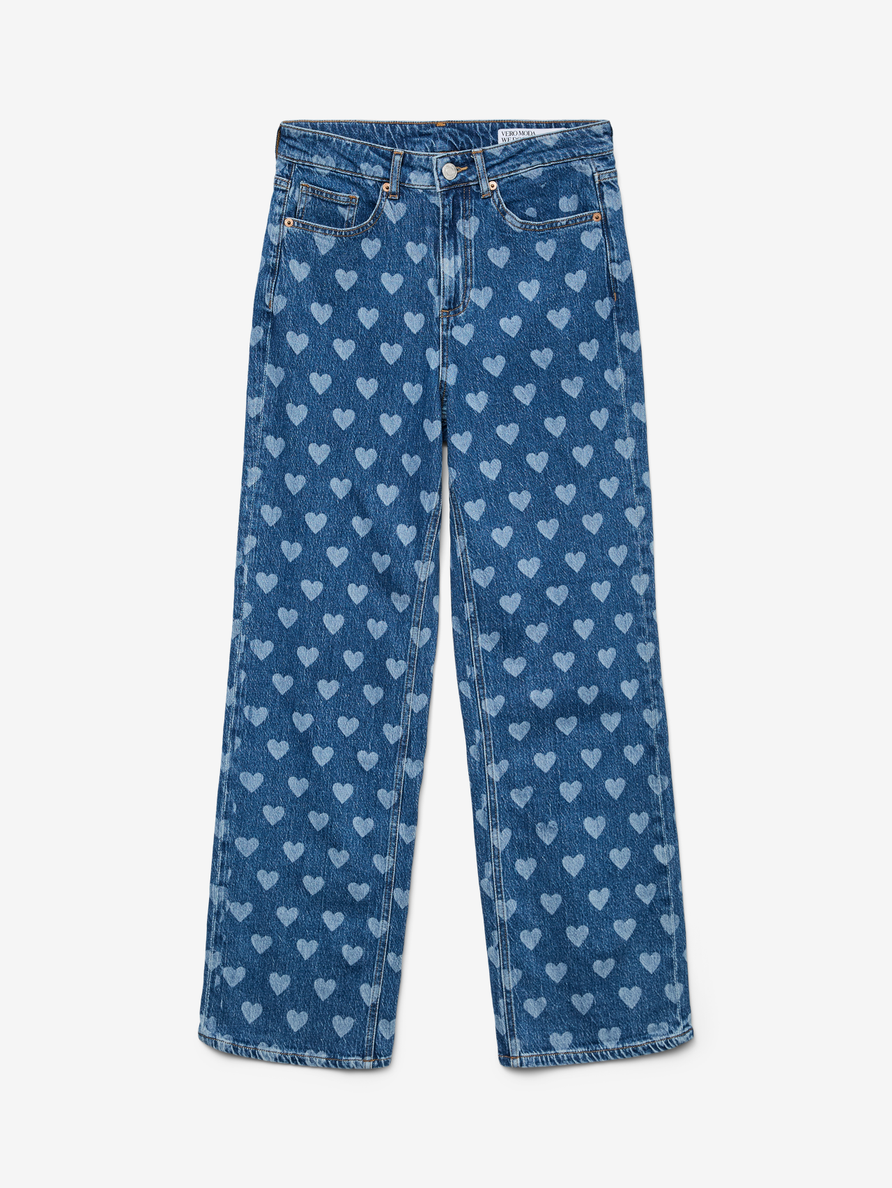 Vero Moda VMTESSA Tiro alto Corte wide leg Vaqueros -Medium Blue Denim - 10331375