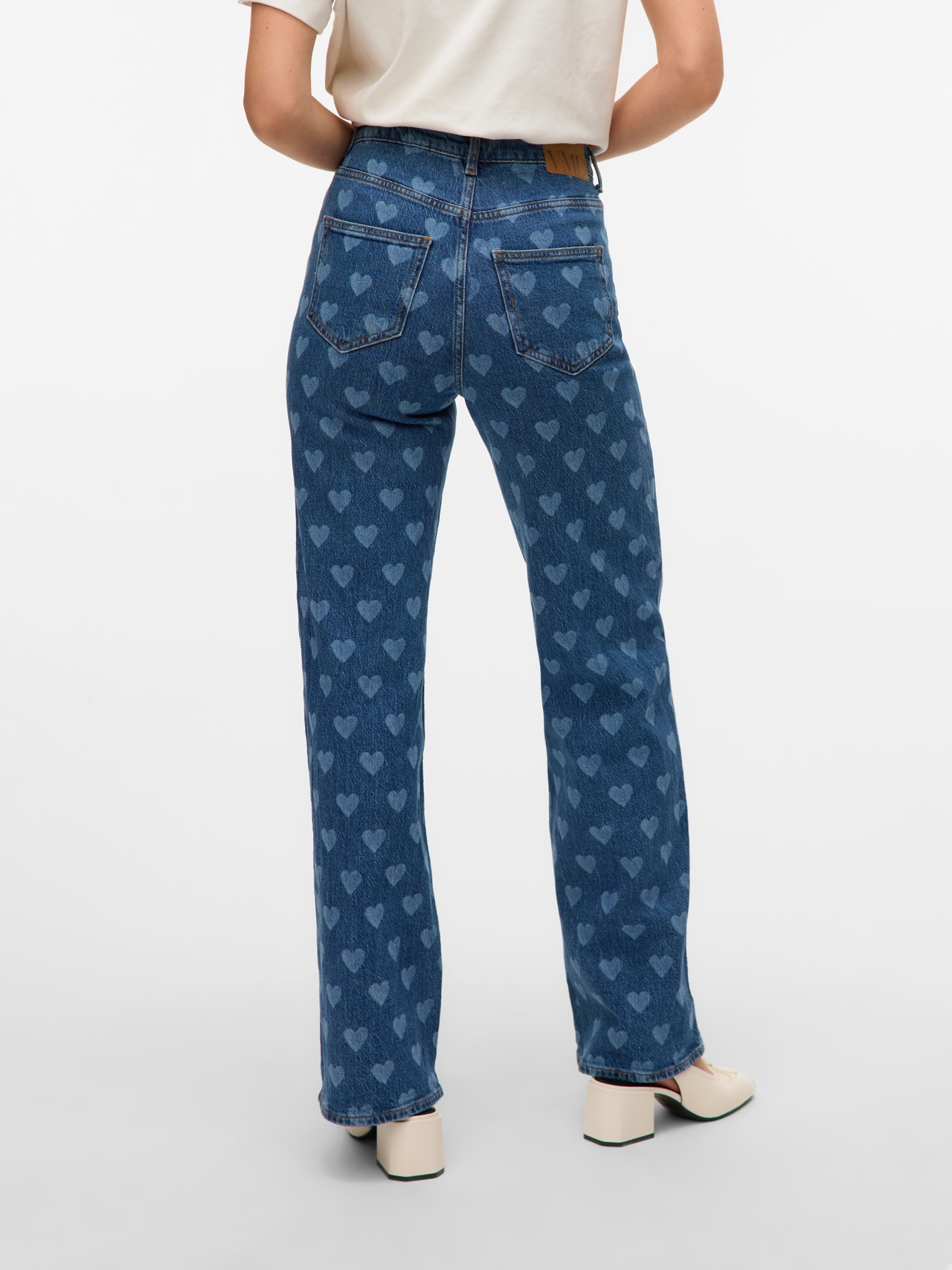 Vero Moda VMTESSA Tiro alto Corte wide leg Vaqueros -Medium Blue Denim - 10331375