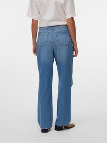 Vero Moda SNKAITLYN High rise Straight Fit Jeans -Medium Blue Denim - 10331489