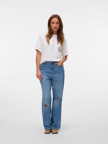Vero Moda SNKAITLYN High rise Straight Fit Jeans -Medium Blue Denim - 10331489