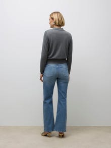 Vero Moda AWSIKITA Polo en maille -Medium Grey Melange - 10331614