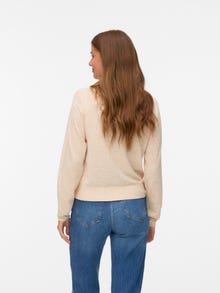 Vero Moda AWSIKITA Pletena polo majica -Natural Melange - 10331614