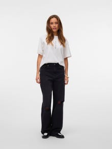 Vero Moda SNKAITLYN Korkea vyötärö Straight fit Farkut -Black Denim - 10331633