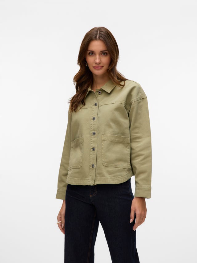 Vero Moda Jeansjack met platte kraag, model 'ZORICA' in jeans online Vero Moda Jeansjack met platte kraag, model 'ZORICA' in jeans online