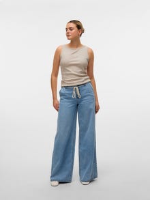 Vero Moda VMANNET Taille moyenne Wide Leg Fit Jeans -Light Blue Denim - 10331726