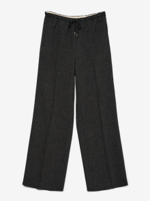 Vero Moda VMBESTIE Mellemhøj talje Bukser -Dark Grey Melange - 10331746