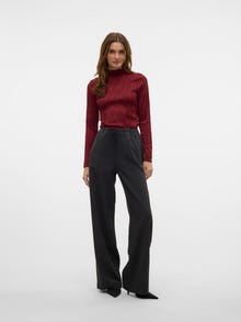 Vero Moda VMBESTIE Mellemhøj talje Bukser -Dark Grey Melange - 10331746