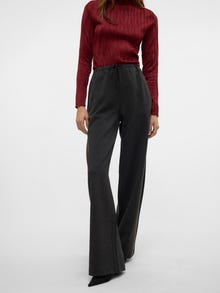 Vero Moda VMBESTIE Mid waist Broek -Dark Grey Melange - 10331746