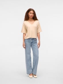 Vero Moda VMHALI Top -Pumice Stone - 10331776