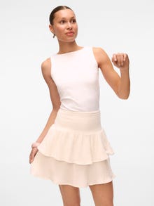 Vero Moda VMNATALI Hög midja Kort kjol -Snow White - 10331784