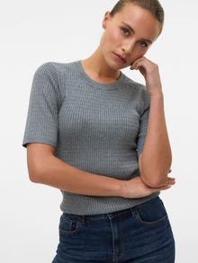Vero Moda VMSILJE Pullover -Medium Grey Melange - 10331857
