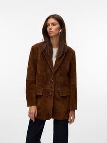 Vero Moda VMPERNILLE Suede Kurtka -Chocolate Fondant - 10331971